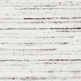 Close-up of the hand-loomed Beykoz Area Rug. Cream rug with dark brown and light beige horizontal stripes. Contemporary style. Swatch