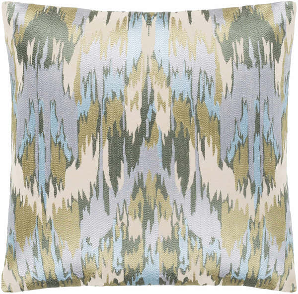 Biggar Blue & Green Abstract Throw Pillow - Clearance