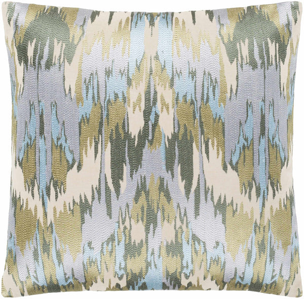 Biggar Blue & Green Abstract Throw Pillow