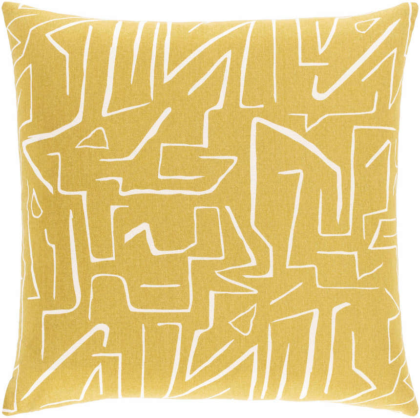 Bildeston Yellow Abstract Pattern Throw Pillow - Clearance