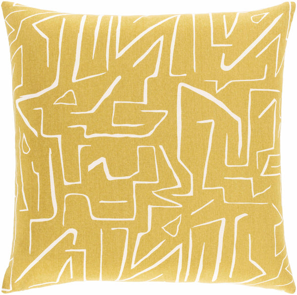 Bildeston Yellow Abstract Pattern Throw Pillow - Clearance