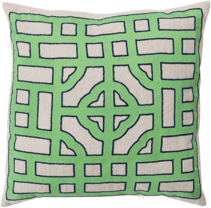 Biloela Green Geometric Square Accent Pillow - Clearance