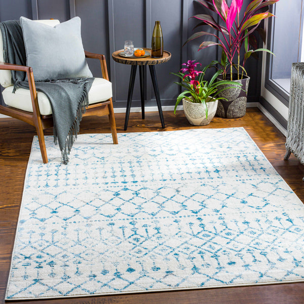 Binabalian Blue&White Tribal Area Carpet - Clearance