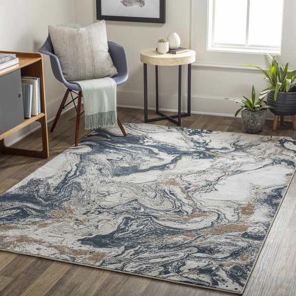 Binday Blue Marble Rug - Clearance