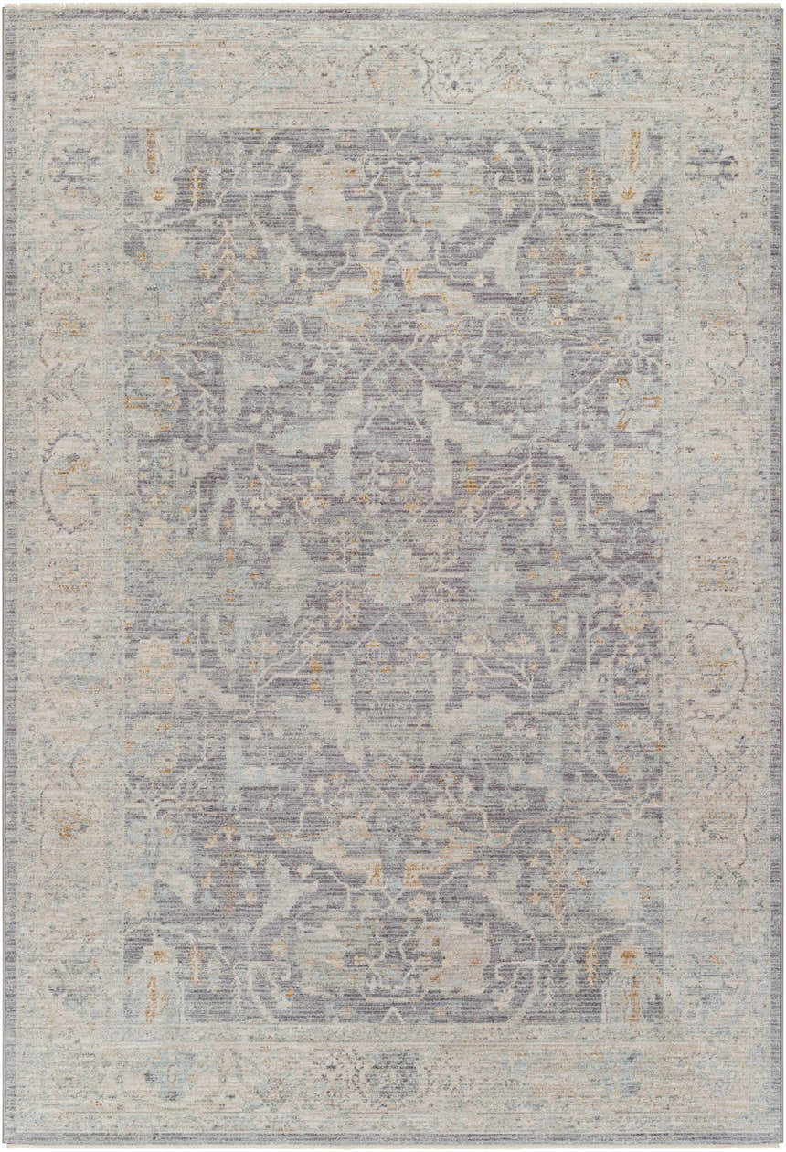 Detailed texture of the Binx Thick Luxe Statement Rug in brown, charcoal, sage, gray, and teal. Design-Rectangle-575