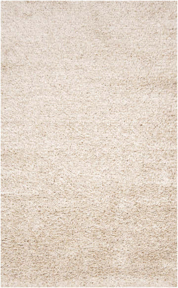 Close-up of a plush, hand-woven Bishop Area Rug in beige. Contemporary style, 100% polyester texture. Design-Rectangle-58