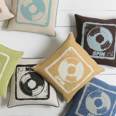 Barlborough Retro Vinyl Record Accent Pillow - Clearance