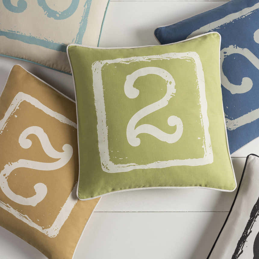 Bulford Pastel Green Number 2 Throw Pillow - Clearance