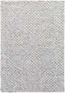 Close-up of the hand-woven Bakersfield Area Rug. Off-white wool with a subtle charcoal pattern and textured weave. Design-Rectangle-23