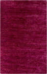 Close-up of the fuchsia Blackridge Jute Carpet. Hand-knotted, contemporary style, with subtle texture. Design-Rectangle-576