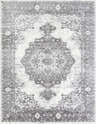 Detailed charcoal and light gray Bladensburg Carpet with traditional medallion pattern. Design-Rectangle-710103
