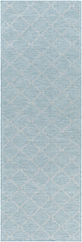 Unique Outdoor Trellis Area Rug, Aquamarine - Clearance