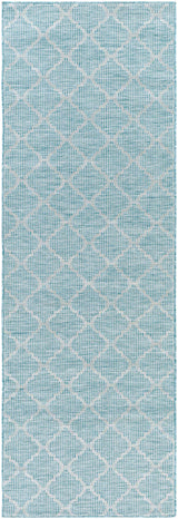Unique Outdoor Trellis Area Rug, Aquamarine - Clearance
