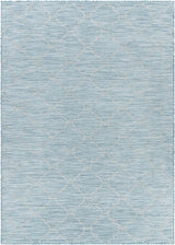 Unique Outdoor Trellis Area Rug, Aquamarine - Clearance
