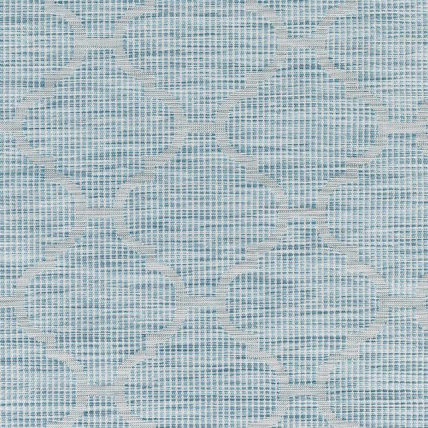 Unique Outdoor Trellis Area Rug, Aquamarine - Clearance