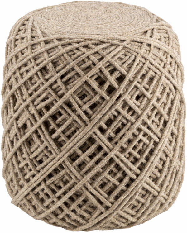 Bellingen Gray Handwoven Textured Pouf