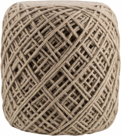 Bellingen Gray Handwoven Textured Pouf