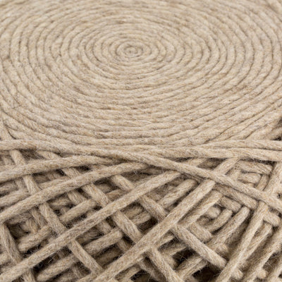 Bellingen Gray Handwoven Textured Pouf