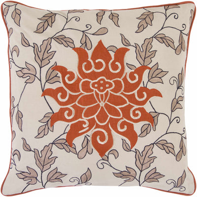Bluntisham Rust Floral Throw Pillow - Clearance