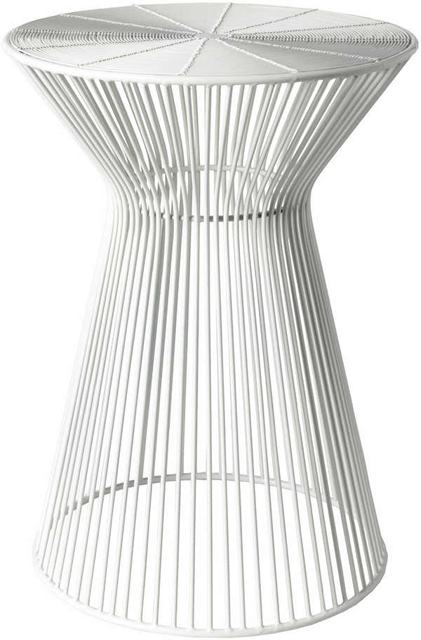 Bulo White Modern Wire Drum End Table