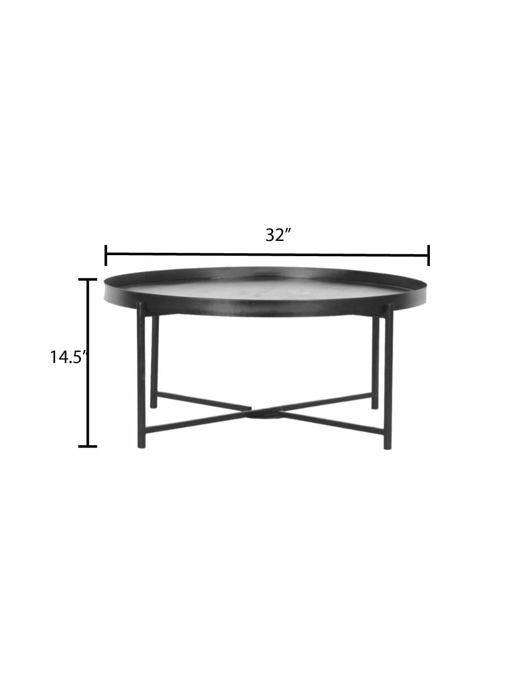 Black Metal Round Coffee Table