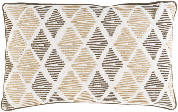 Bankstown Beige Geometric Lumbar Pillow - Clearance