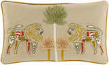 Bonnybridge Tan Embroidered Lions Lumbar Pillow - Clearance