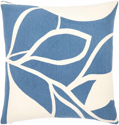 Bonnybrook Blue Leaf Pattern Accent Pillow - Clearance