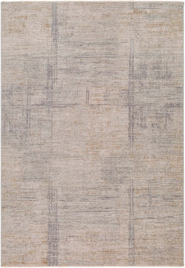 Close-up of Bobby Thick Luxe Abstract Rug, featuring a brown, charcoal, and sage contemporary design. Design-Rectangle-575