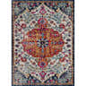 Detailed Bodrum Lite Colorful Rug with a traditional floral pattern in vibrant pink, orange, blue, and navy on a cream background. Design-Rectangle
