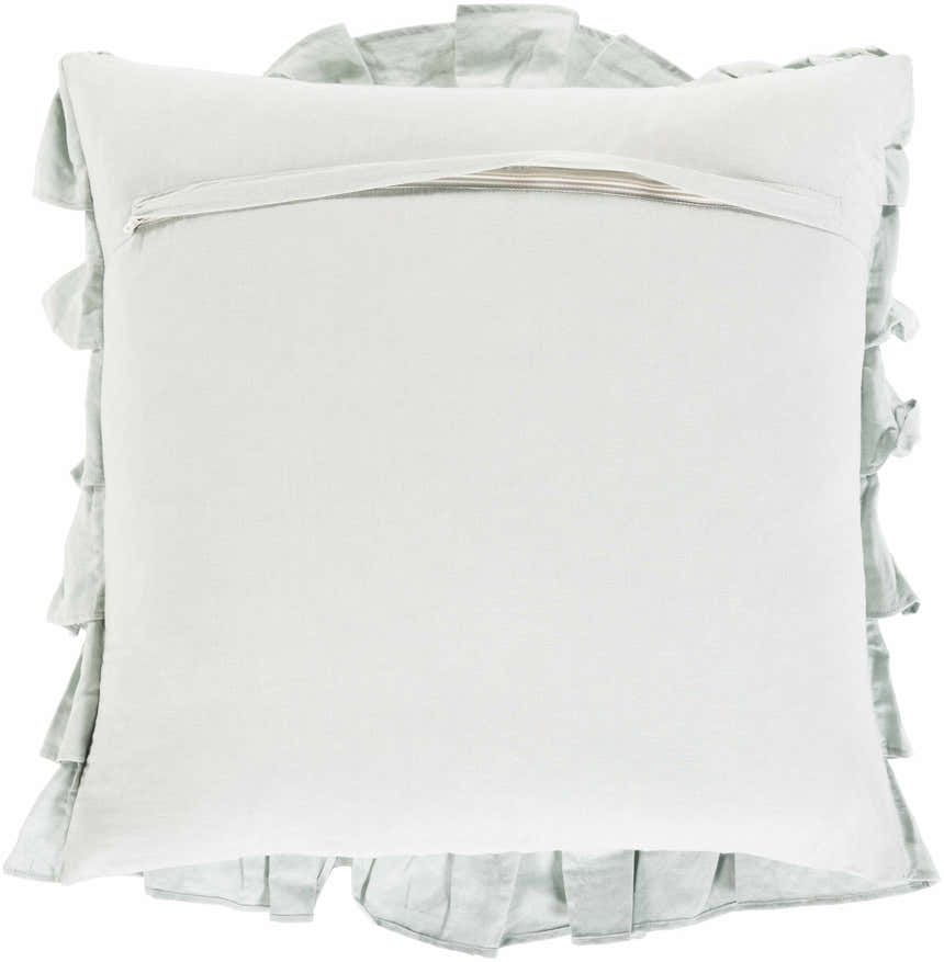 Bogata Ruffled Pale Blue Throw Pillow - Clearance