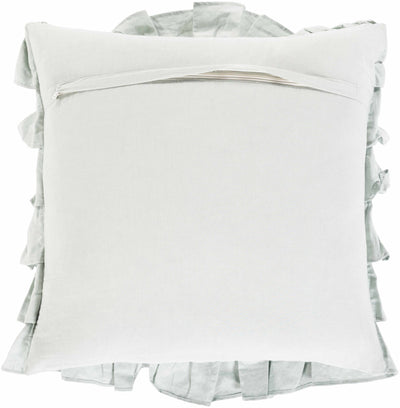 Bogata Ruffled Pale Blue Throw Pillow - Clearance