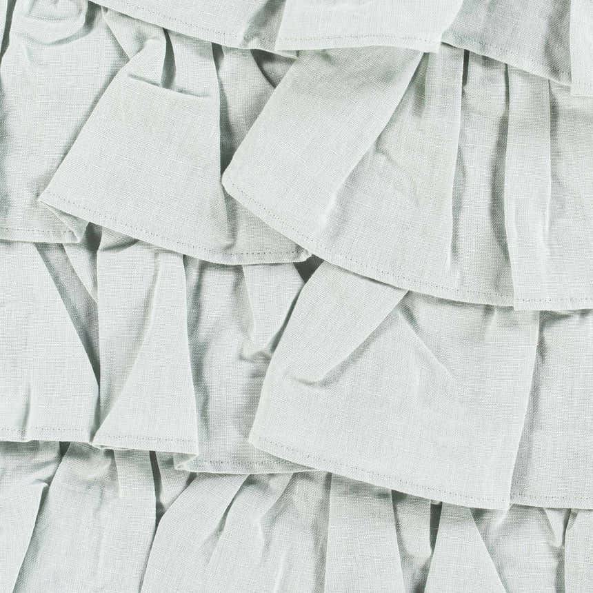 Bogata Ruffled Pale Blue Throw Pillow - Clearance