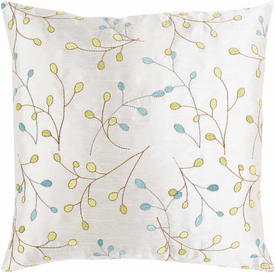 Bokarina Cream Embroidered Vines Throw Pillow - Clearance