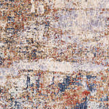 Close-up of the Bonaventure Area Rug: contemporary style with charcoal, red, gray, navy, and rust colors. Swatch