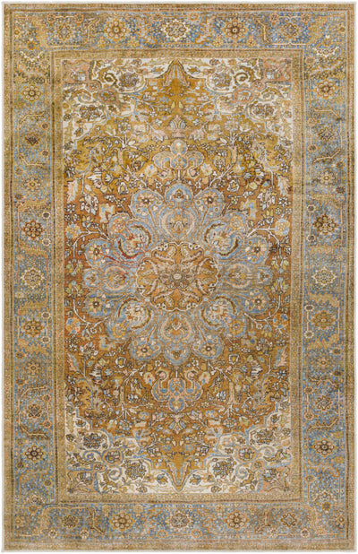 Bonbon Mustard & Blue Washable Rug