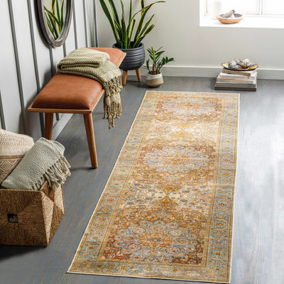 Bonbon Mustard & Blue Washable Rug