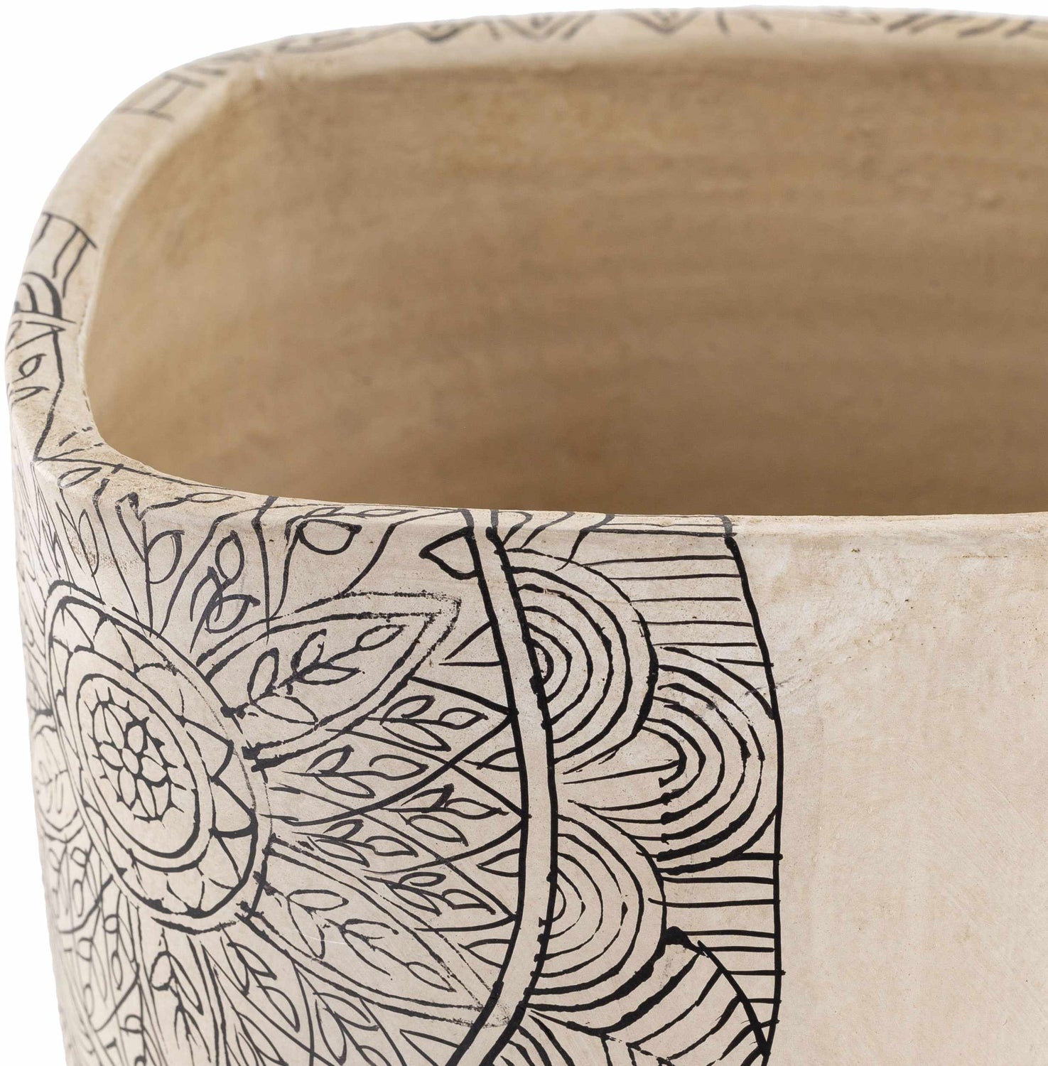 Bongabon White Terracotta Floral Planter