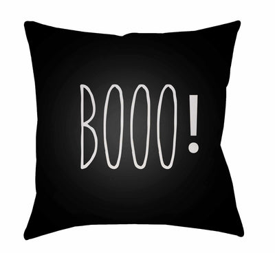 Booo Printed Black Pillow