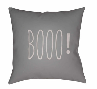 Booo Printed Light Gray Pillow