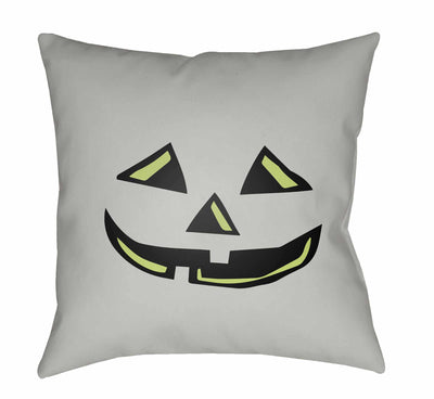 Halloween Pumpkin Gray Throw Pillow