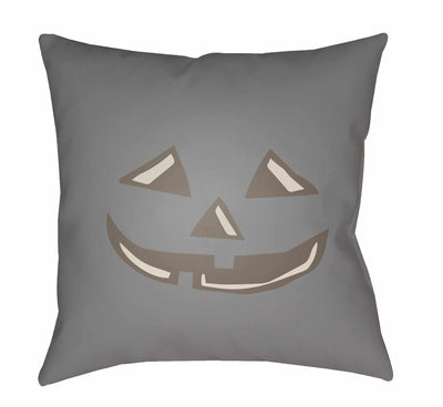 Halloween Pumpkin Dark Gray Throw Pillow