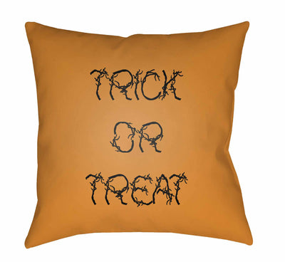 Halloween Trick or Treat Orange Pillow