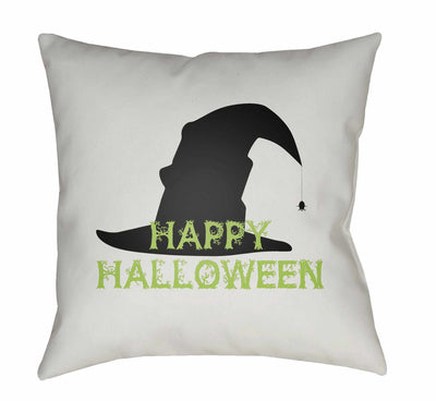 Happy Halloween Gray Throw Pillow