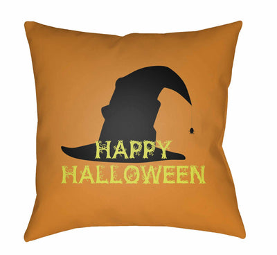 Happy Halloween Orange Throw Pillow