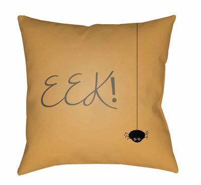 Halloween Eek Print Mustard Pillow