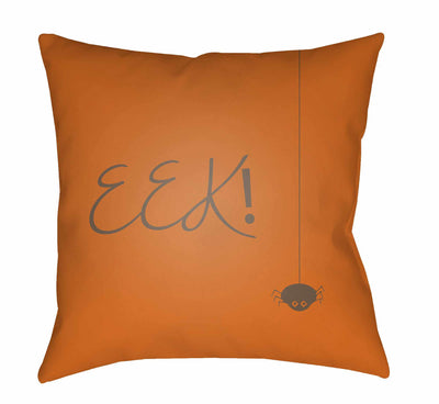 Halloween Eek Print Orange Pillow
