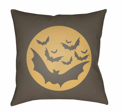 Halloween Bats Brown & Orange Pillow