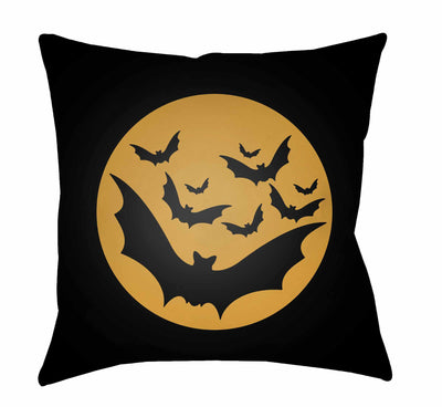 Halloween Bats Black Pillow