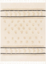 Boondall Ivory Cotton Throw Blanket with tassels